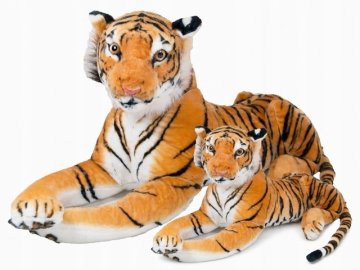 VELIKA PLIŠASTA IGRAČA TIGER XXL S TIGROM za darilo, dolžina 105 + 55 cm rep