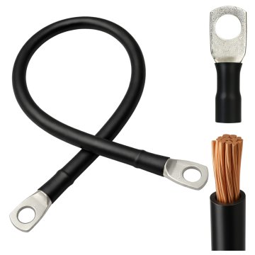 Przewód kabel linka do łączenia akumulatorów LGY 25 mm2 M8 czarny 90 cm