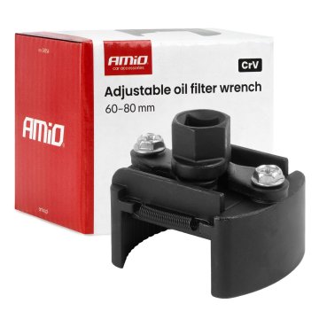 AMIO Klucz do filtra oleju nastawny 60-80 mm CrV -04954