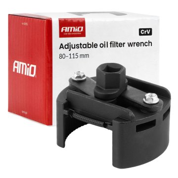 AMIO Klucz do filtra oleju nastawny 80-115 mm CrV -04955