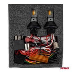 AMIO 2 v 1 LED dnevne luči + smerniki DRL CANBUS 1156 3535 12SMD 12V 24V -05005