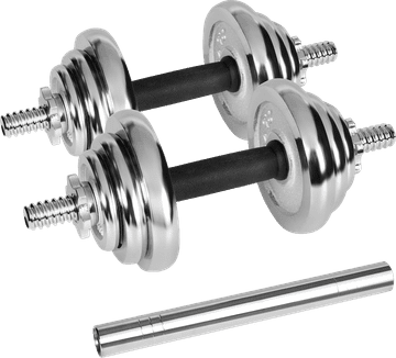 BE Kromirane litoželezne nastavljive uteži v kovčku z drogom, komplet 20 kg RBA-2326-20