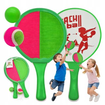Zestaw do gry w rakietki i paletki 2w1 Catch Ball łapacz na rzepy z dwoma piłkami