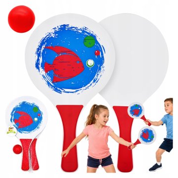 Zestaw do gry w rakietki paletki beach ball na plażę drewniane