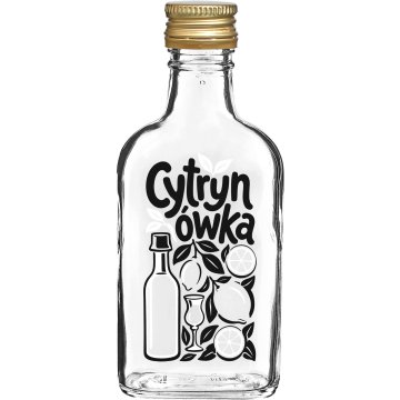 Browin Butelka szklana piersiówka Cytrynówka z zakrętką 200 ml 1 sztuka