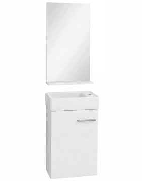 Deftrans Zestaw szafka łazienkowa z umywalką 60x40 + lustro łazienkowe z półką 40x75 Pipo