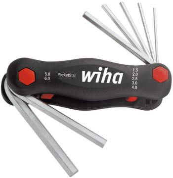 WIHA Komplet zložljivih šesterokotnih ključev PocketStar za šesterokotne vijake 1,5–6 mm