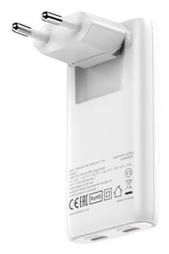Verbatim 32355 Fold 'n' Go GaN Charger 65W 2-Port, USB-C, EU Plug, White