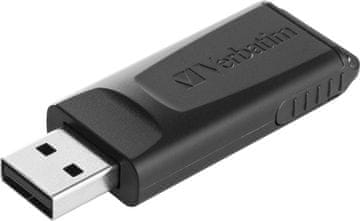 Verbatim 49328 Slider USB Flash Drive 128GB, USB-A 2.0, Black
