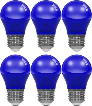 LED barvna žarnica E27 G45 5W 450 lm modra 6 kosov