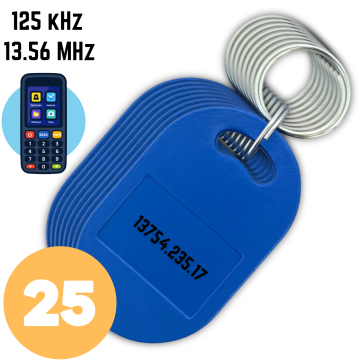 TAG-6 RFID 125 kHz 13,56 MHz Edinstven obesek za ključe z dostopom, 25 kosov