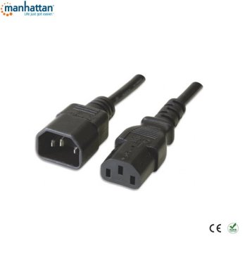 Manhattan podaljšek napajalnega kabla C14 do C13 (z/ž) 0,5 m, črne barve