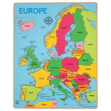 Bigjigs Toys Lesen zemljevid Evrope, sestavljanka BJ048