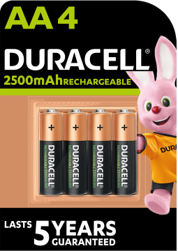 Duracell polnilne baterije AA 2500 mAh, 4 kosi