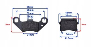 Zavorne ploščice QUAD ATV adly PGO quadzilla 110 125 Bashan Shineray Loncin