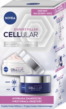 Nivea CELLULAR EXPERT FILLER KOMPLET DNEVNIH KREM Z ZF15 IN NOČNIH KREM 1 KOS