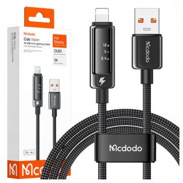 Mcdodo USB-A LIGHTNING KABEL ZA HITRO POLNJENJE ZA APPLE IPHONE 3A 1M OLED