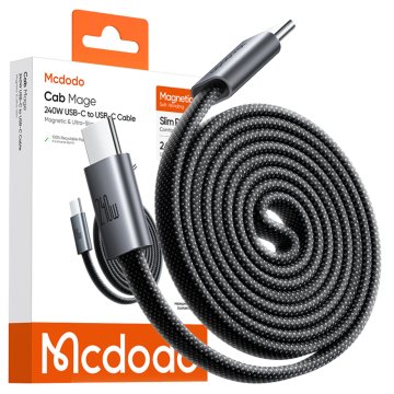 Mcdodo USB-C KABEL USB-C HITRO POLNILNI KABEL Z MAGNETNO TULJAVO 240 W 1 M