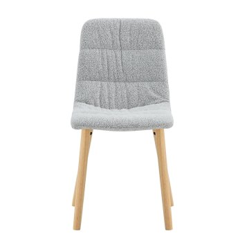 SONNENH Jedilni stoli, 2 v kompletu, 88 cm, svetlo siva, lesene noge, teksturirana prevleka z gubastim vzorcem, masivne lesene noge in sedež 44 × 40 cm na višini 49 cm