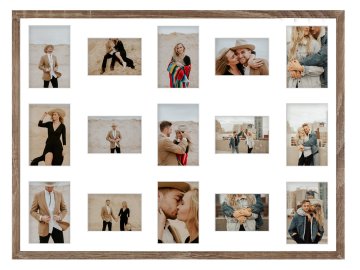 Ramka na 15 zdjęć Hekla 60x80x15 MDF galeria sonoma truflowa 1szt.