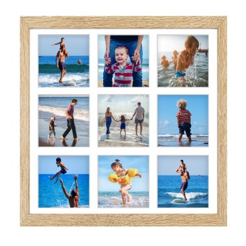 Ramka na 9 zdjęć Hekla 40x40x9 MDF galeria sonoma jasna 1szt.