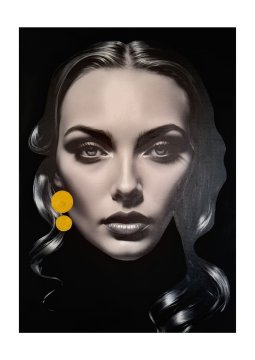 obraz na płótnie z elementami malowanymi ręcznie 50x70