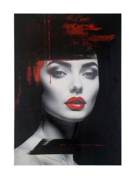 obraz na płótnie z elementami malowanymi ręcznie 50x70