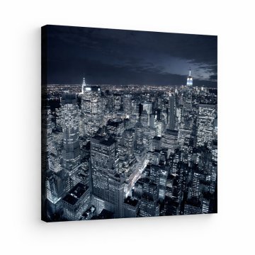 Obraz na płótnie Canvas Nowy Jork Nocą Panorama Miasto 31x38