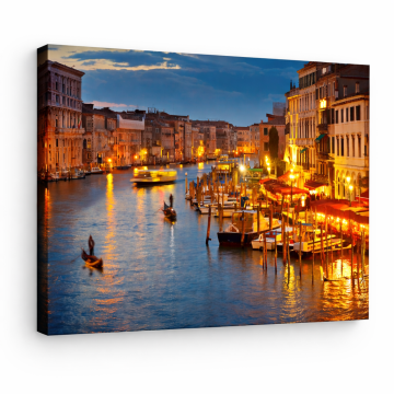 Obraz na płótnie Canvas Wenecja Nocą Kanał Grande Krajobraz 31x38