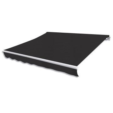 Vidaxl Ročna tenda 3 x 2,5 m Antracit 100% poliester