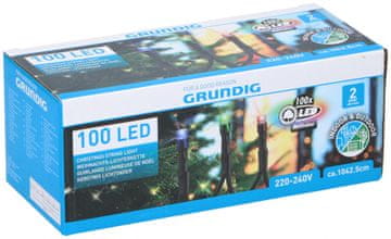 Delphi Grundig Novoletne lučke veriga 100 LED RGB barvne 7,5m zunanje