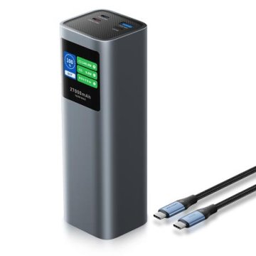 Vention Power bank 27.000 mAh 140 W, 99,9 Wh, LED, siv
