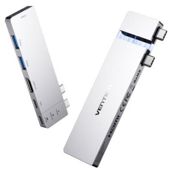 Vention USB-C priklopna postaja, HDMI/USB/PD/Thunderbolt, siva