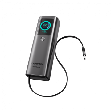 Canyon Built-in cable power bank OnPower 265 20000mAh 165W Aluminium Dark grey