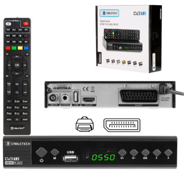 Cabletech DVB-T2 DVB-C Hevc H.265 10-bitni dekoder za zemeljsko televizijo