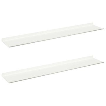 Vidaxl Ležeča polica 2 kos Bela 100 x 18 x 2,5 cm Jeklo