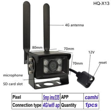KJB Zunanja IP kamera 4G, IMX335 4G Wi-Fi AP / 6 mm