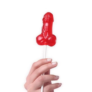 Secret Play Seksi smešna jagodna lizika za penis Lizika za penis za rojstni dan
