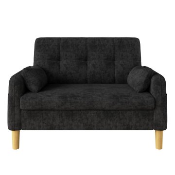SONNENH Kompakten dvosed 119 × 78 × 85 cm, temno siva, ženiljska tkanina, dve blazini in stranski žepi, sedež 100 × 53 cm na višini 48 cm, za manjše prostore