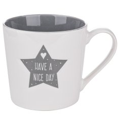 Florina Grey Stars keramična skodelica za kavo in čaj 380 ml