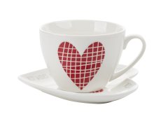 Florina Darilna skodelica s krožnikom Hearts 460 ml