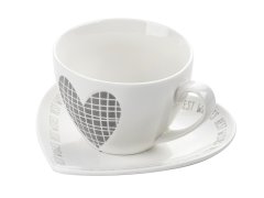 Florina Darilna skodelica s krožnikom Hearts 460 ml