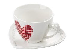 Florina Darilna skodelica s krožnikom Hearts 460 ml
