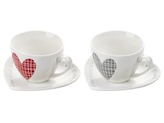 Florina Darilna skodelica s krožnikom Hearts 460 ml