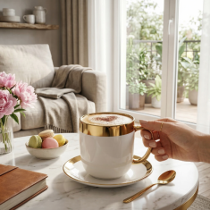 Florina Berlotti porcelanasta skodelica 530 ml bela