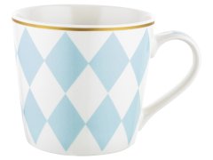 Florina geometrijski diamantni porcelanasti vrček 400 ml moder