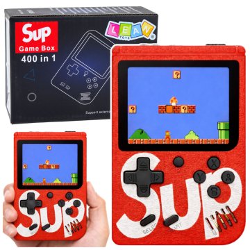 slomart LEAN TOYS Retro konzola SUP 400 iger, LCD, 8-bitna, rdeča