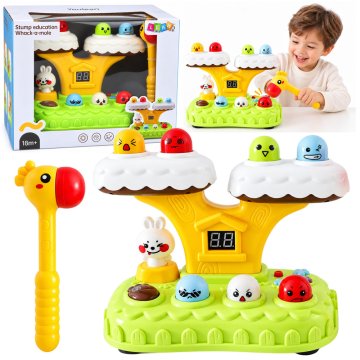 slomart LEAN TOYS Whack-A-Mole igra s kladivom za otroke, 20 melodij