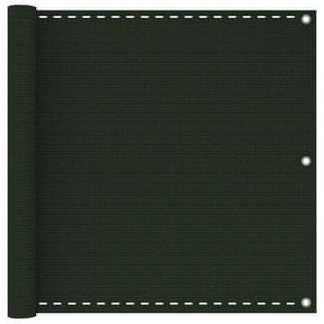 Vidaxl Balkonsko platno temno zeleno 90x600 cm HDPE