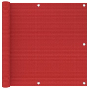 Vidaxl Balkonsko platno rdeče 90x500 cm HDPE